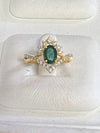 Diamond Ring With Green Emerald