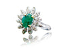 Emerald Floral Diamond Ring