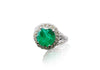 Round Design Emerald Diamond Ring