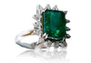 Square Design Emerald Diamond Ring
