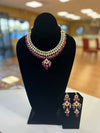 Ruby Stone Studded Necklace Set