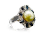 Pearl With Baguette Diamond Ring