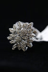 Floral Rhinestone Diamond Ring
