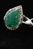Tear Drop Emerald Diamond Ring