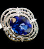 Sapphire Halo Diamond Ring