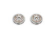 Flower Circle Diamond Stud Earrings