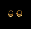 Dangling Stones Hoop Gold Earrings