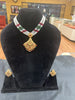 Traditional Gold Red and Emerald Necklace Set